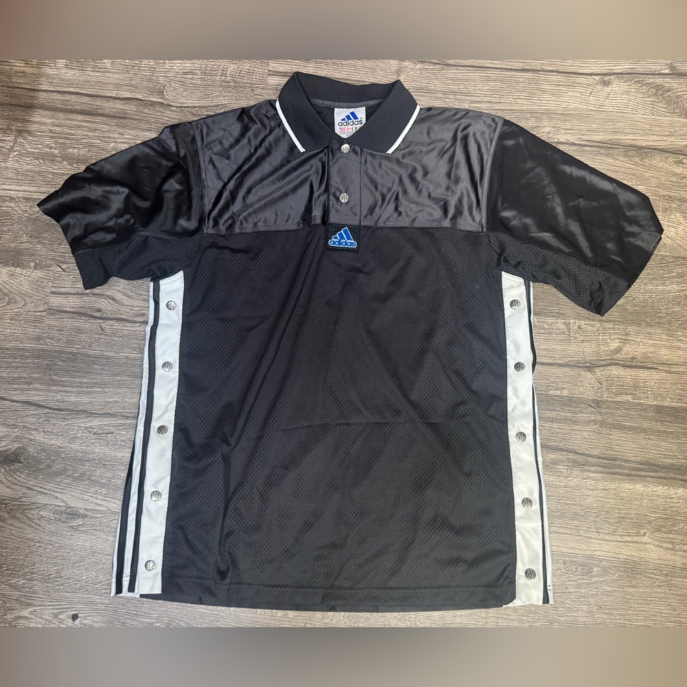 Adidas Black and Gray Polo Shirt